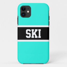 Capa Para iPhone 11 Texto de Strips de SKI de Casa Colorida Preta Bran