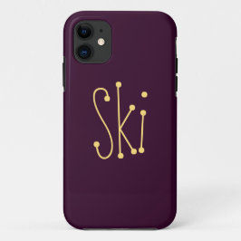 Capa Para iPhone 11 Texto divertido do SKI Whimsic Diversão fundo roxo