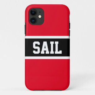 Capa Para iPhone 11 Texto do SAIL - Vermelho Negra Brilhante Vermelho 