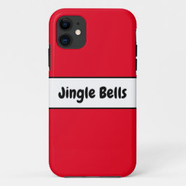 Capa Para iPhone 11 Texto Festivo Cinzento Vermelho Stripes Brancas Do