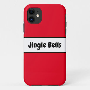 Capa Para iPhone 11 Texto Festivo Cinzento Vermelho Stripes Brancas Do