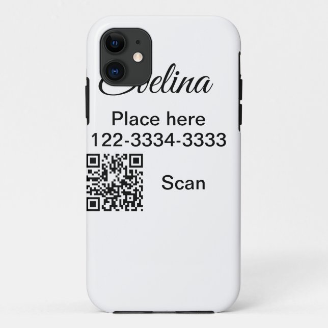 Capa Para iPhone 11 Texto simples mínimo adicione seu nome local cidad (Verso)