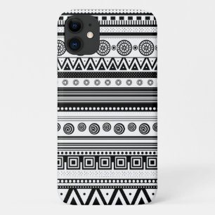 Capa Para iPhone 11 Textura aztec decorativa em preto