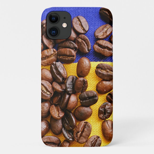 Capa Para iPhone 11 Textura de feijão com café Funky (Verso)