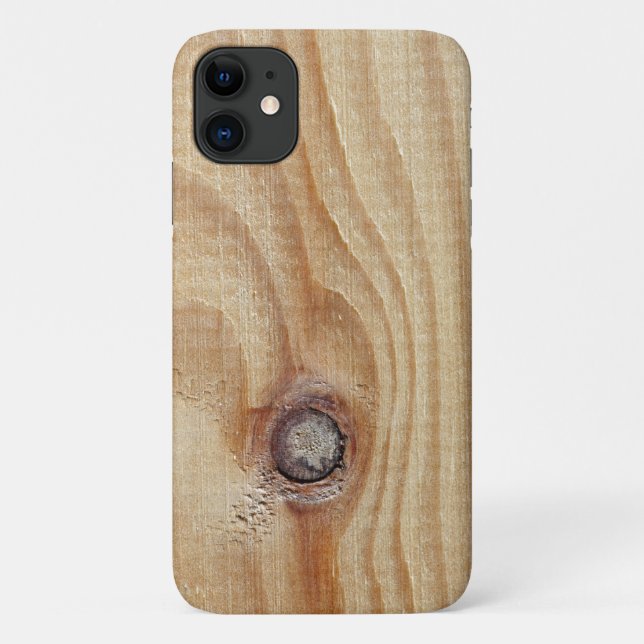 Capa Para iPhone 11 Textura de madeira clara (Verso)