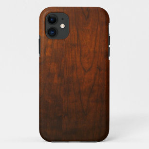 Capa Para iPhone 11 Textura de madeira de mogno