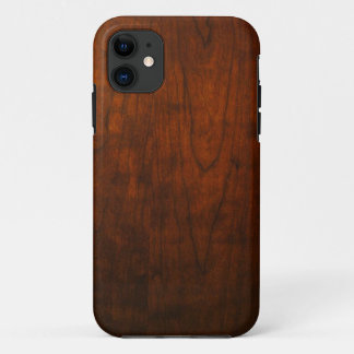 Capa Para iPhone 11 Textura de madeira de mogno