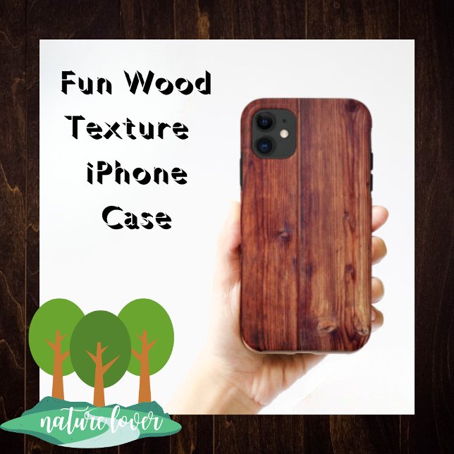 Capa Para iPhone 11 Textura de madeira escura (Fun Wood-like Texture Phone Case)