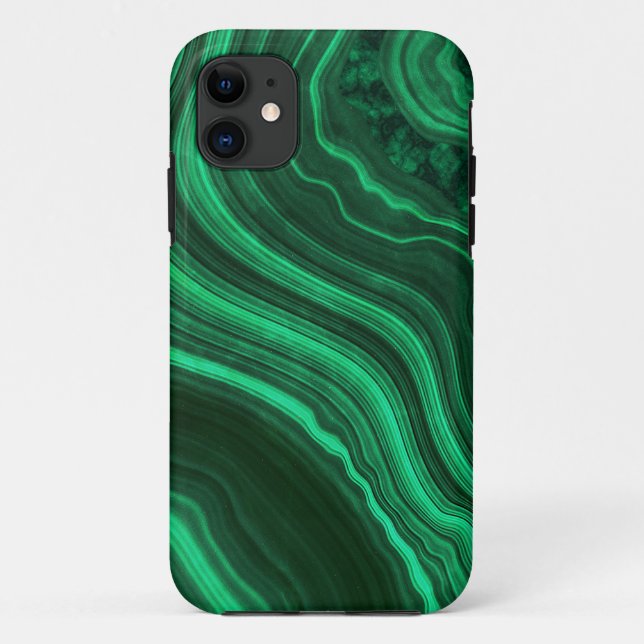 Capa Para iPhone 11 Textura de Malaquita Verde (Verso)