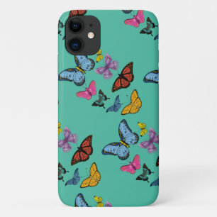 Capa Para iPhone 11 textura de padrão de borboleta