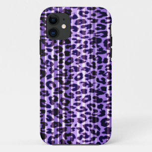Capa Para iPhone 11 Textura de pele de animal roxa sem pele de leopard