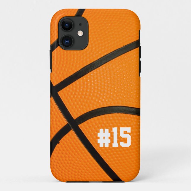 Capa Para iPhone 11 Textura do basquetebol personalizada # caso (Verso)