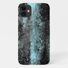 Capa Para iPhone 11 Textura fibrosa estranha em azul claro e preto
