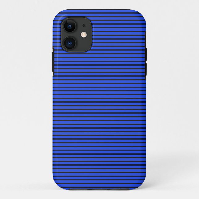 Capa Para iPhone 11 textura listrada azul (Verso)