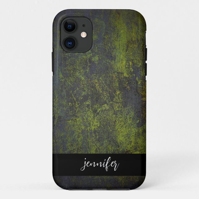 Capa Para iPhone 11 Textura personalizável do Abstrato de nome (Verso)