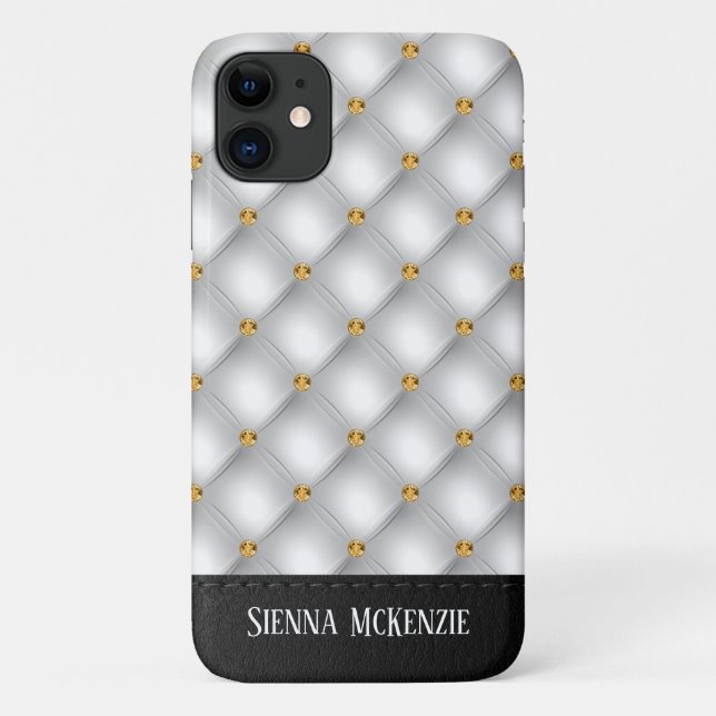 Capa Para iPhone 11 Textura Tufada de Luxo (Verso)