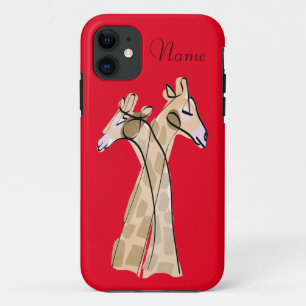 Capa Para iPhone 11 Thunder_Cove do Casal Girafa em forma de moeda