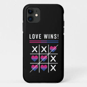 Capa Para iPhone 11 Tic Tac Toe Love ganha orgulho bissexual LGBTQ