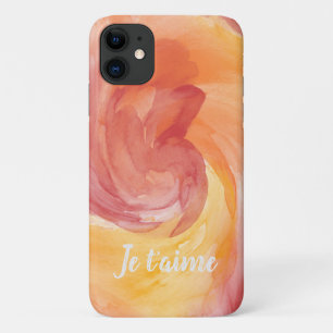 Capa Para iPhone 11 Tie-Dye Flame Red Orange Painterly Love Watercolor