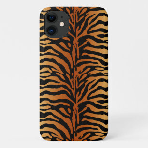 Capa Para iPhone 11 Tigre Listras Impressão em animais, âmbar, Preto