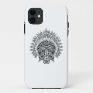 Capa Para iPhone 11 Tigre tirado mão no estilo
