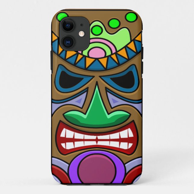 Capa Para iPhone 11 Tiki irritado (Verso)