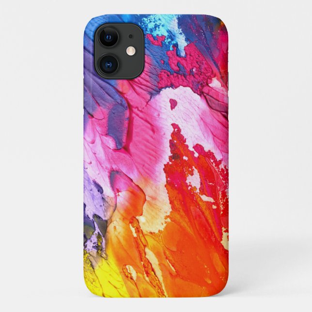 Capa Para iPhone 11 Tinta Abstrato colorida personalizada (Verso)