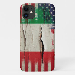 Capa Para iPhone 11 Tinta de quebra Bandeira italiana americana