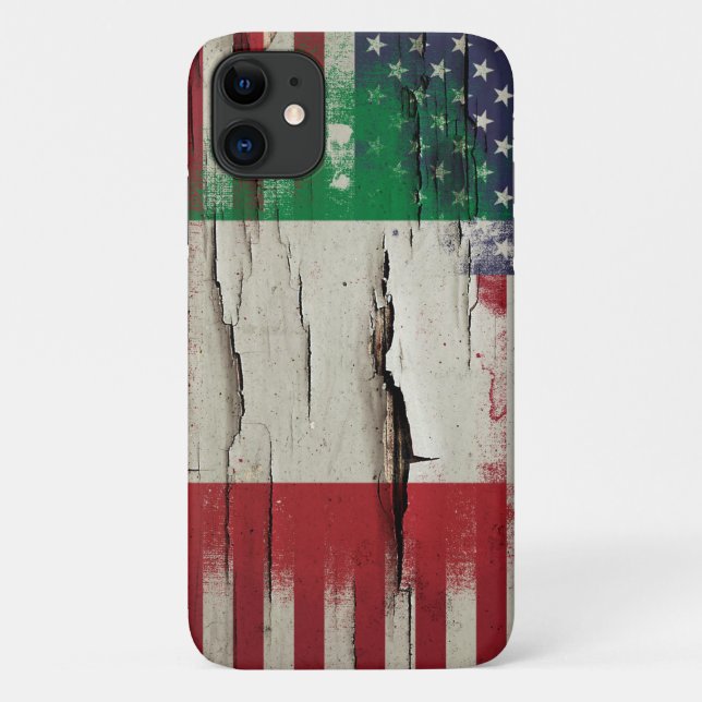 Capa Para iPhone 11 Tinta de quebra| Bandeira italiana americana (Verso)