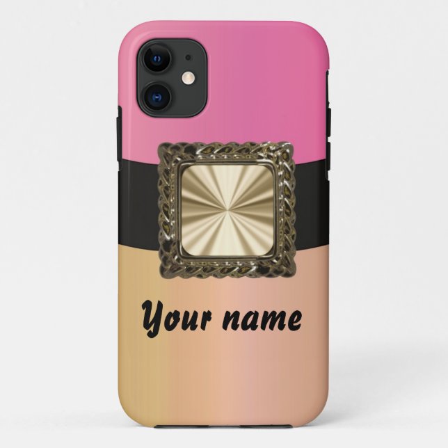 Capa Para iPhone 11 Tinta e ouro personalizáveis (Verso)