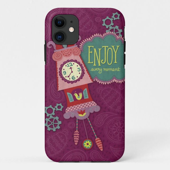 Capa Para iPhone 11 Tipografia da Borgonha Inspiradora (Verso)