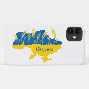 Capa Para iPhone 11 Tipografia da Ucrânia e orelha de trigo com pavilh