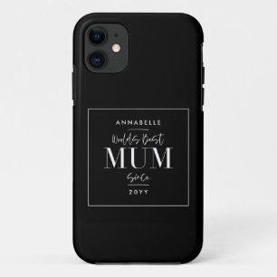 Capa Para iPhone 11 Tipografia do dia de as mães na moda moderno negro