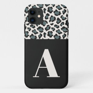Capa Para iPhone 11 Tipografia inicial da impressão leopardo ousada C