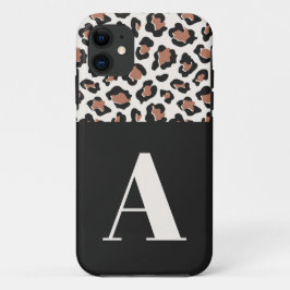 Capa Para iPhone 11 Tipografia inicial da impressão leopardo — Terra m