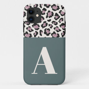 Capa Para iPhone 11 Tipografia inicial de impressão leopardo ousada Ch