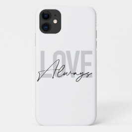 Capa Para iPhone 11 Tipografia moderna, simples, urbana "Love Always"
