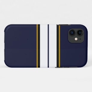 Capa Para iPhone 11 Tiras de Corrida Branca Negra Sofisticadas no Mari