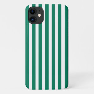 Capa Para iPhone 11 Tiras de doces verdes e brancas da floresta