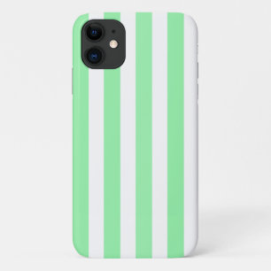 Capa Para iPhone 11 Tiras doces verdes e brancas