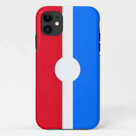 Capa Para iPhone 11 Tiras Geométricas do Azul Branco Brilhante Azul