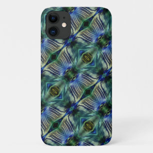 Capa Para iPhone 11 Tiras transversais curvas, em verde e azul