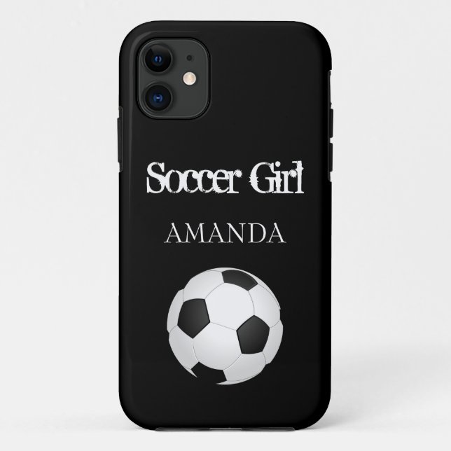 Capa Para iPhone 11 Toalha de Praia Personalizada com Bola de Futebol  (Verso)