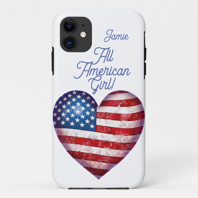 Capa Para iPhone 11 Todas as Meninas Americanas Personalizáveis (Verso)