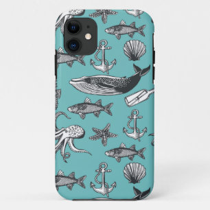 Capa Para iPhone 11 Todo O Padrão Do Mar