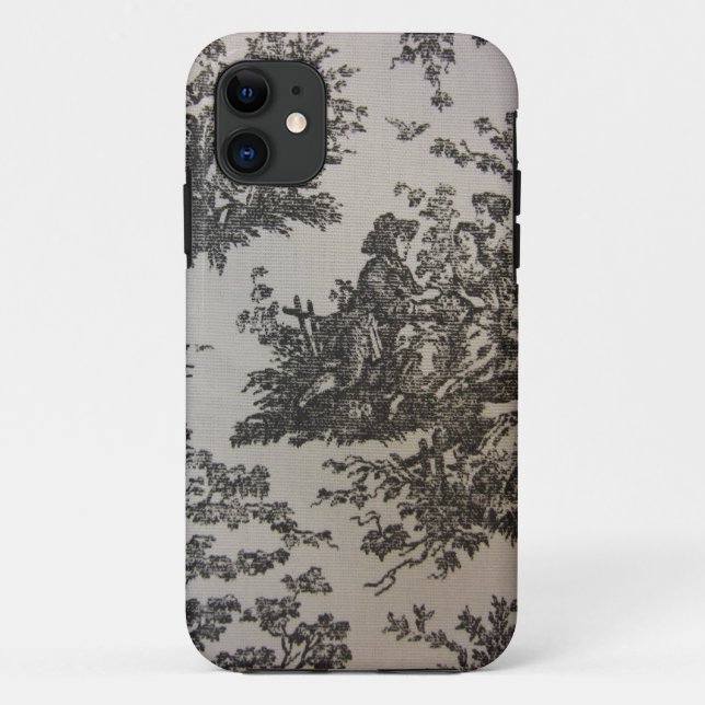 Capa Para iPhone 11 Toile em preto & no branco (Verso)