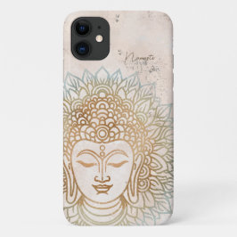 Capa Para iPhone 11 Tonalidades neatrais calmas e buda-dha tibetana