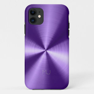 Capa Para iPhone 11 Tons roxos metálicos Aspectos do aço inoxidável