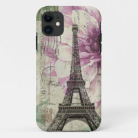 Torre Eiffel floral chique de Paris do vintage de