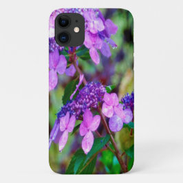 Capa Para iPhone 11 Torre Roxo e Flor de Hydrangea Shout